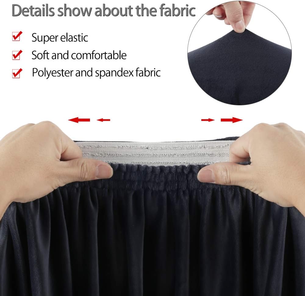 Tub Chair Covers for Armchairs Tub Sofa Slipcover Velvet Fabric Club Chair Slipcover Stretch Armchair Slipcover Removable Washable Sofa Couch Cover for Dining Living Room Office Reception Navy Blue - Image 5