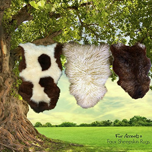 Fur AccentsThick, Shaggy, Icelandic Sheepskin, Area Rug,100% Animal Friendly Faux Fur, Original Designs, USA 30"x36"