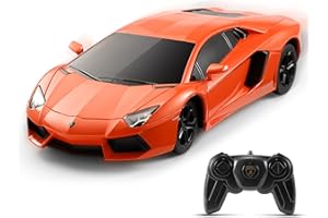SainSmart Jr. x Rastar Toy Car for Lamborghini, 1:24 Remote Control Coupe Race Car for Aventador, Licensed RC Hobby Model Veh