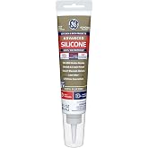 GE Advanced Silicone Kitchen &amp; Bath Sealant Almond, 2.8 oz, 1, Tube