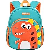 Bansusu Dinosaur Anti-lost Kids Backpack for Kindergarten Preschool Boys Girls with Safety Leash, Lightweight Boys Small Backpack Daycare Bag, A-Green+Orange