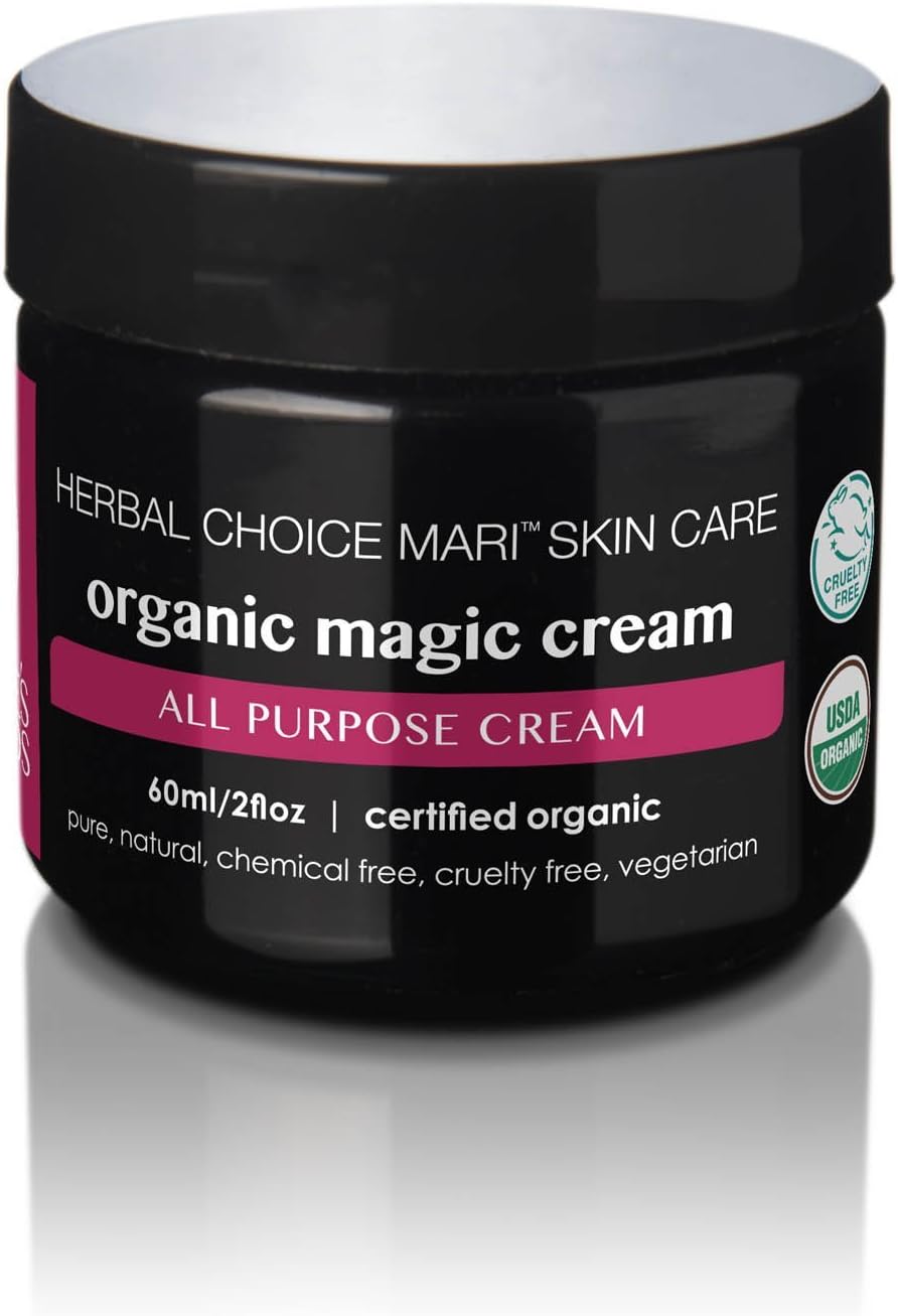 Organic Magic Cream (Healing & Repair) by Herbal Choice Mari (2 Fl Oz Jar) - No Toxic Synthetic Chemicals - TSA-Approved Travel Size