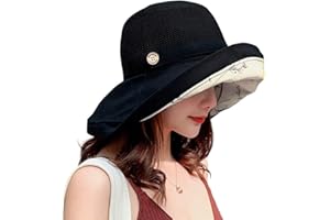 Summer Mesh Sun Hats for Women UV Protection Wide Brim Packable Beach Bucket Hat