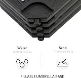 Straame 4pcs Garden Water Parasol Base Circle Weight Stand 60kg/80kg view 5