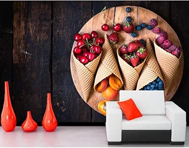 Finloveg Murales, Fruta, Frambuesa, Cereza, Durazno, Fresa, Arándanos