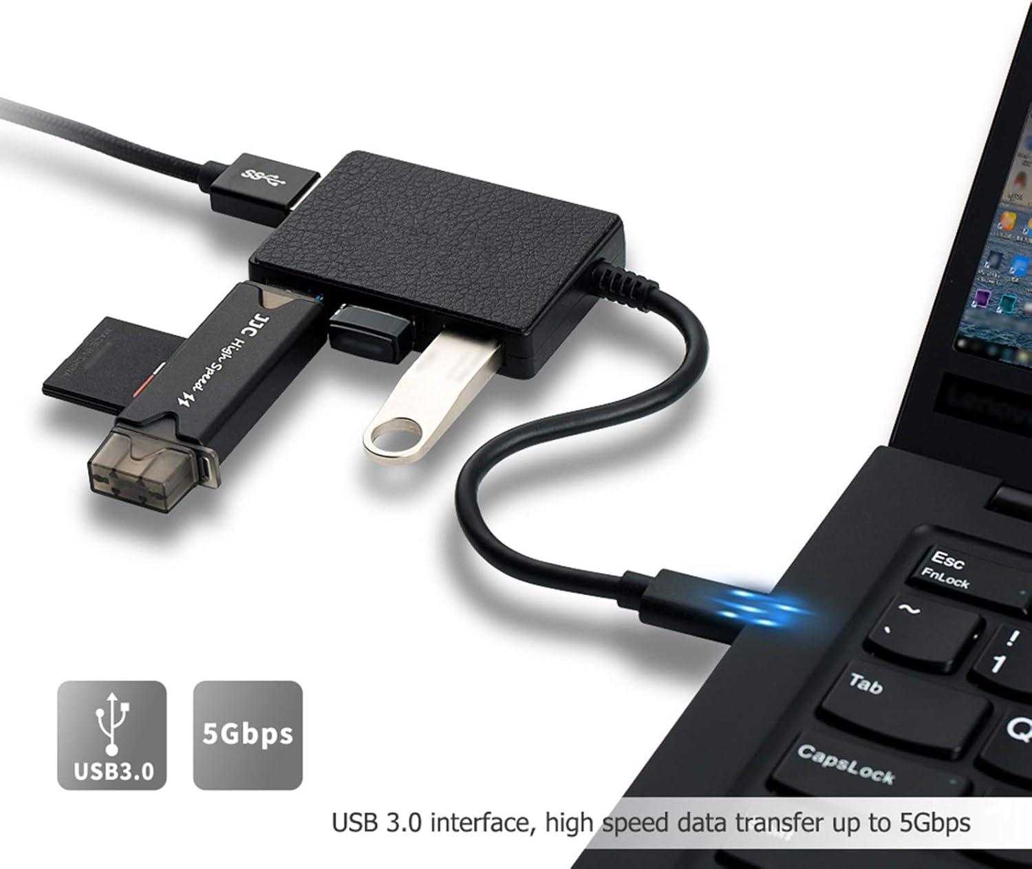 4-Port Compact USB Data Hub for Notebook Laptop Desktop PC Computer Flash  Drive HDD Keyboard Mouse Memory Card Reader Desk Fan Printer Type-C to 4  Ports USB 3.0 Hub Splitter Charging Not