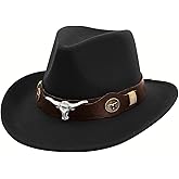 Felt Western Cowboy Hat Men Wide Brim Cowboy Cowgirl Hat Women Fedora Hat Vintage Trilby Hat Sombrero Panama Jazz Hat Belt
