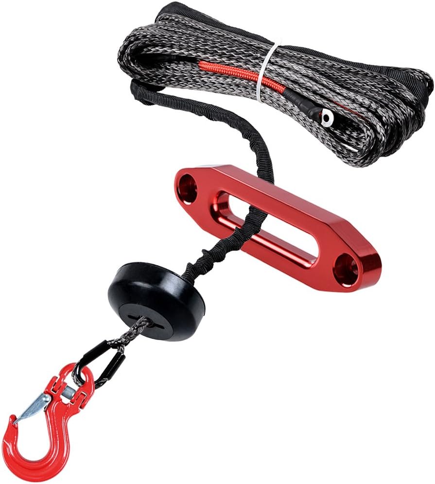 Cables Exterior Accessories 50ft x 3/16 inch Black Synthetic Winch Rope