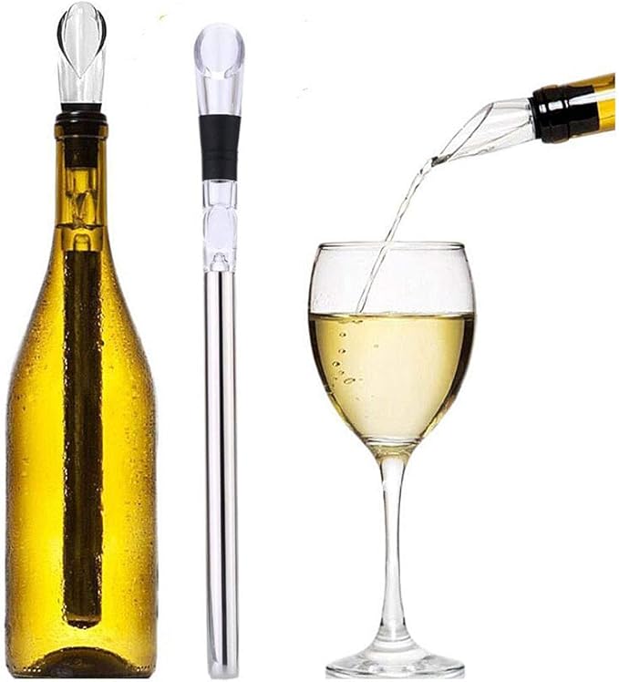 NP Stainless Steel Wine Pourer，Wine Chiller Chill Rod, Wine Bottle