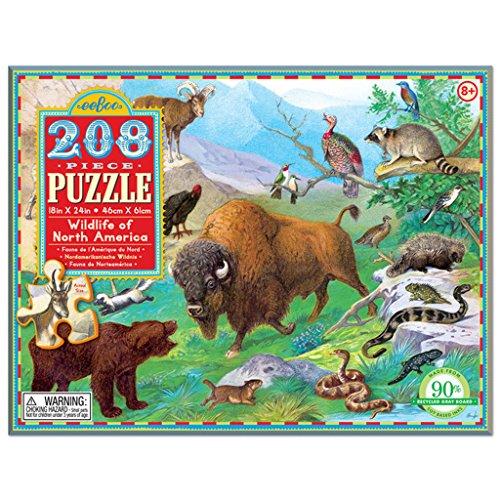 eeBoo Wildlife of North America Puzzle, 208 pieces