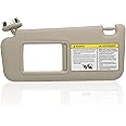 Driver Left Side Sun Visor Compatible with Toyota RAV4 2006 2007 2008 2009 2010 2011 2012 2013 with Light Replace 74320-42501-A1 Beige