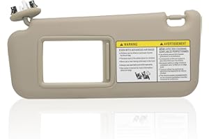 CRAZYPARTS Driver Left Side Sun Visor Compatible with Toyota RAV4 2006 2007 2008 2009 2010 2011 2012 2013 with Light Replace 74320-42501-A1 Beige