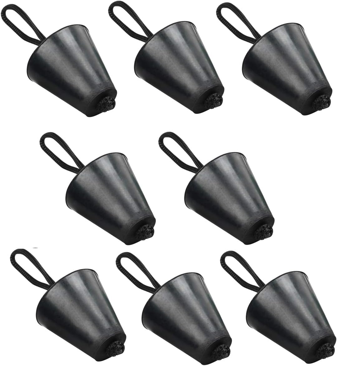 8 PCS Kayak Scupper Plug Kit, Universal Silicone Drain Holes Stopper Bung with Lanyard, for Canoe Boat