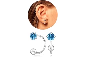 VDKIDKT Tiny 3mm Birthstone Earrings for Women Teen Girls Small Huggie Half Hoop Earrings Tiny Cartilage Hypoallergenic Stud 