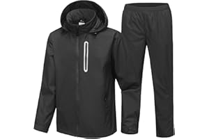 SWISSWELL Men Women Rain Suit Waterproof Lightweight Hooded Raincoat Jacket and Pants for Golf, Hiking, Travel