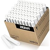 ZEZUT White Chalk 100PCS, Low Dust Chalks Stick Bulk for Chalkboard Blackboard Non-Toxic