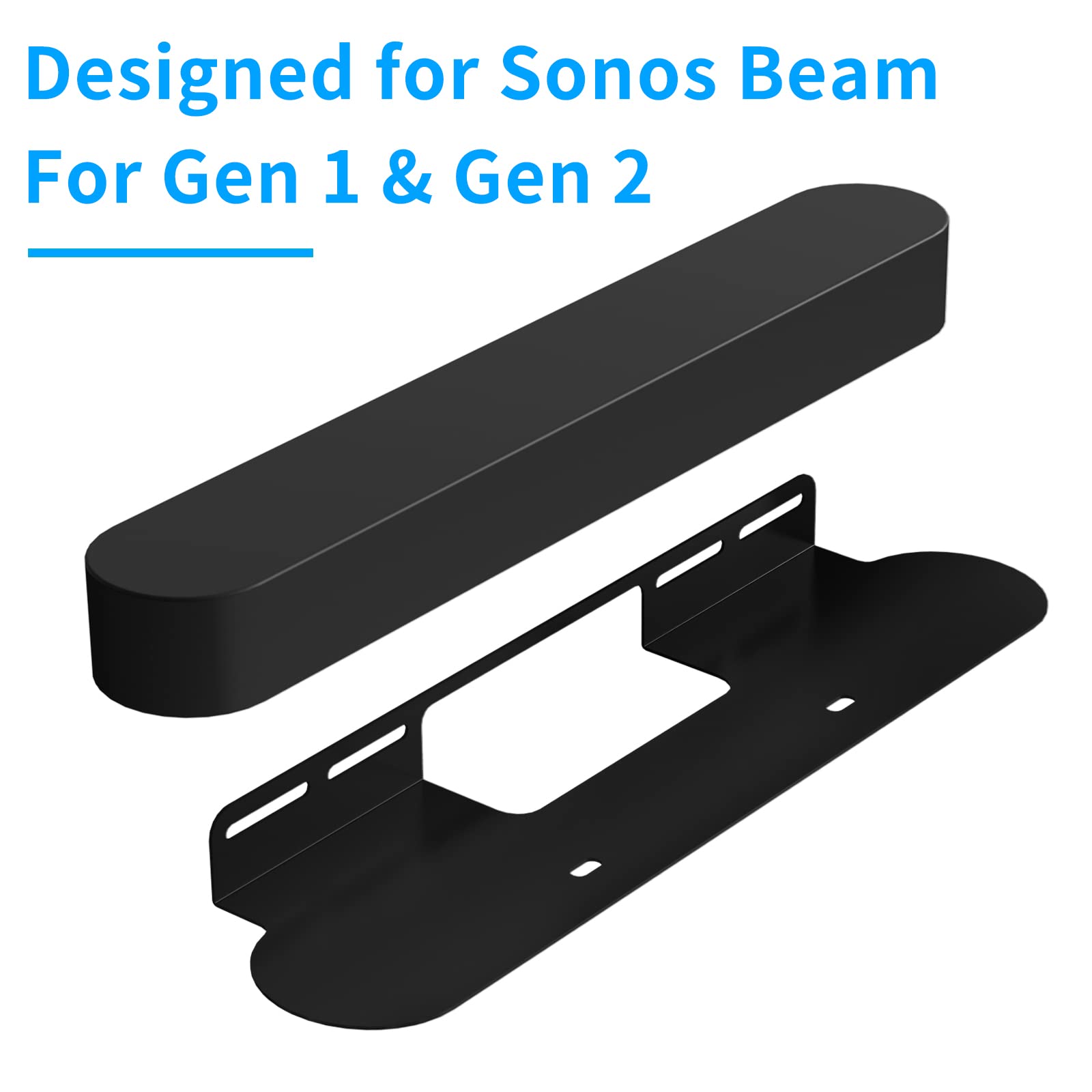 notiela Soundbar Mount for Sonos Beam Wall Mount Black - Heavy Duty Wall Bracket Mount for Sonos Beam Gen 1 & Gen 2 Mounting Bracket for Space Saving