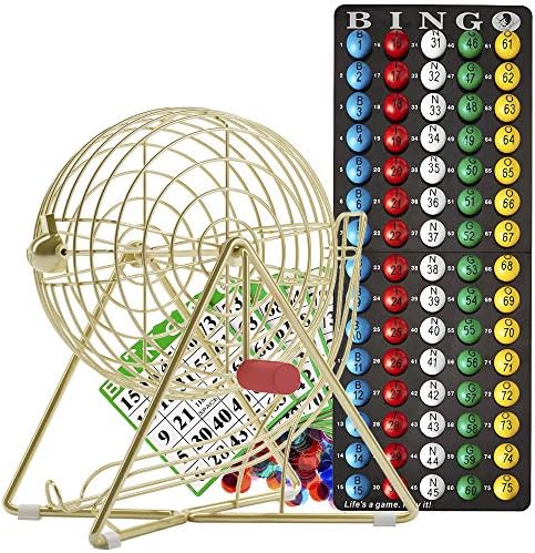 Completeデラックスsmall真鍮メッキパーティーbingoセットw No Glare フェードし 高級な 新しい独自のテクノロジースクラッチ抵抗7 8 Easy Read Mr Chips Bingo 11 高by Inc Balls