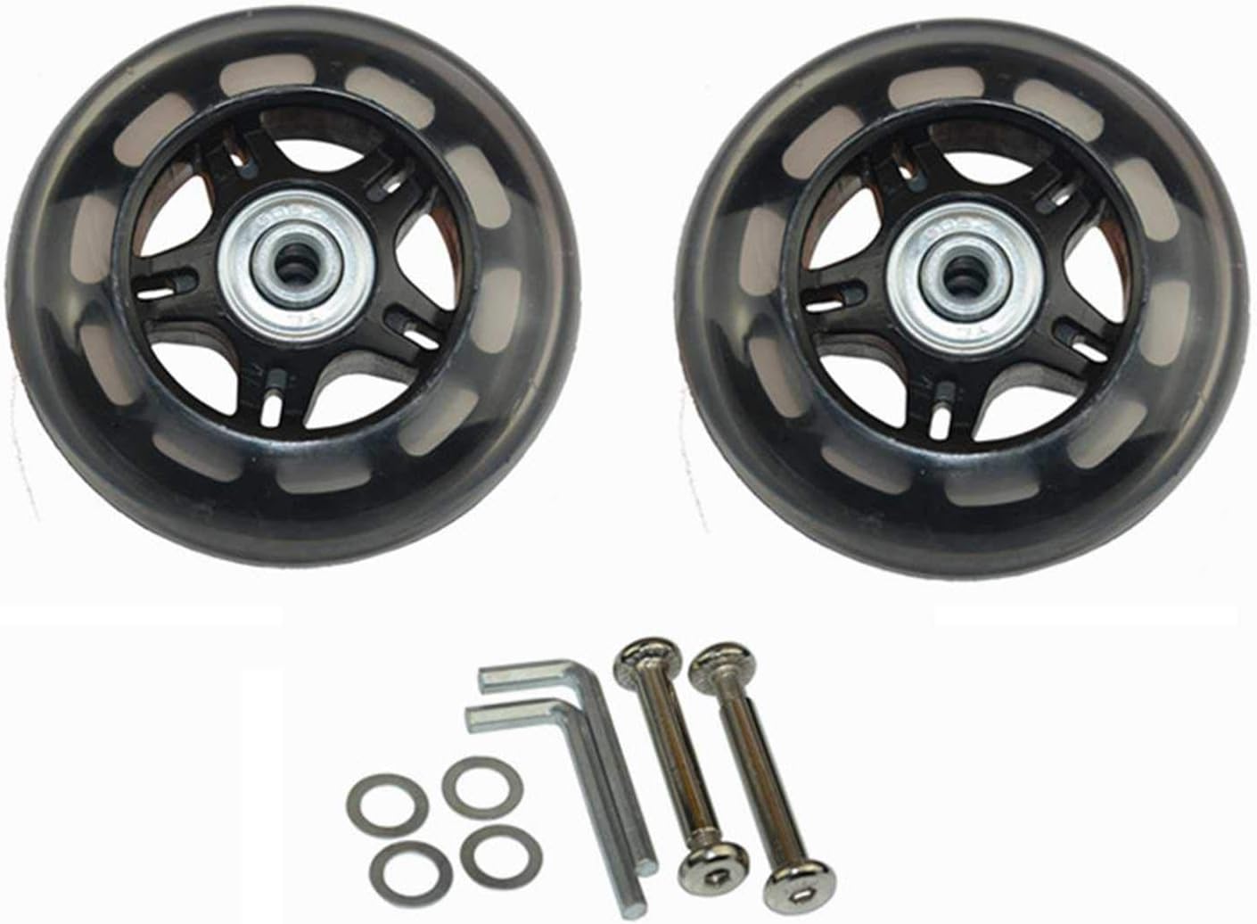 Luggage Suitcase Wheels, 2 Piece Replacement Wheels Outer Diameter 80mm with Axles Wrench Bearings Repair Kit (80mmX24mmX6.1mm) - Image 3