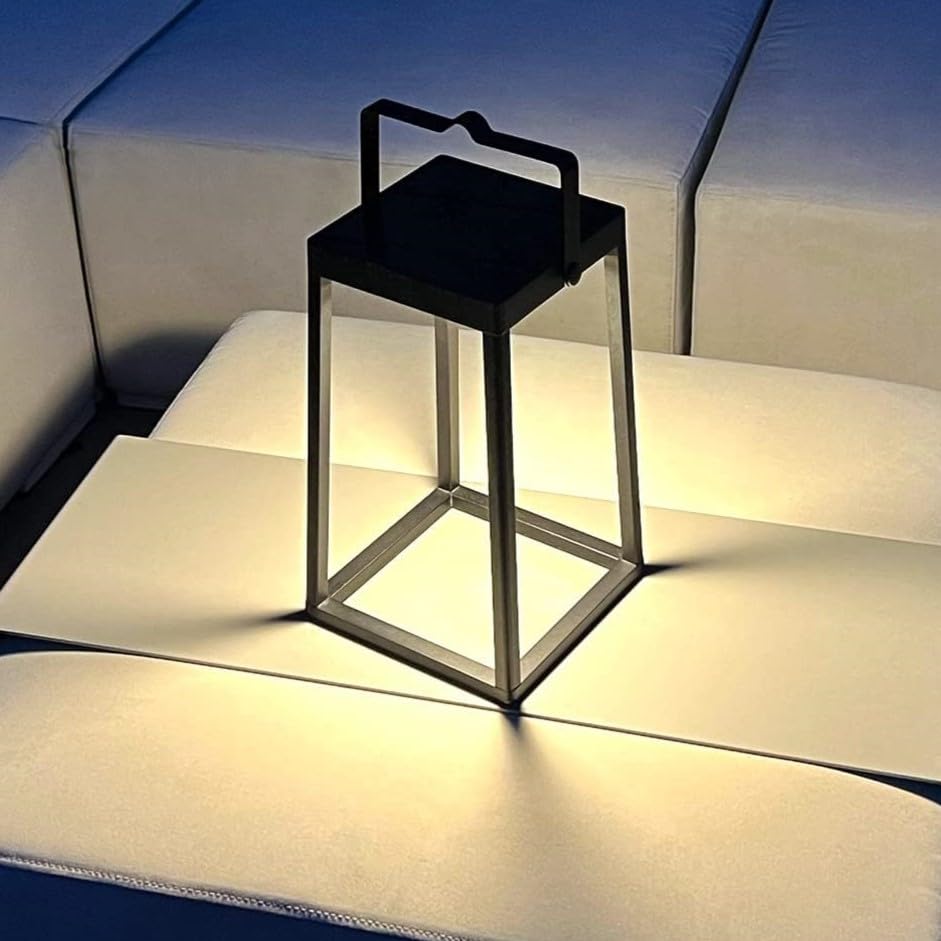 Auraglow Solar & USB Rechargeable Outdoor Lantern, Cordless Table Lamp, 750lm Light