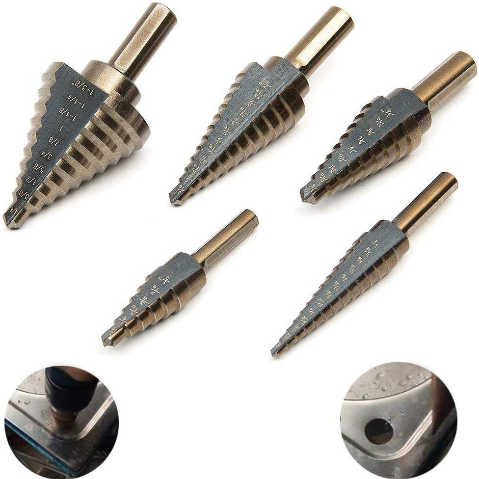 Malayas 5PCS Large High Speed Steel Cobalt Multiple Hole 50 Sizes Step Drill Bit Set for Cutting Holes in Steel Aluminum - Image 5