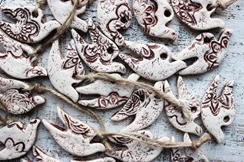 Set of 20 white dove ornaments wedding favors 030118-2