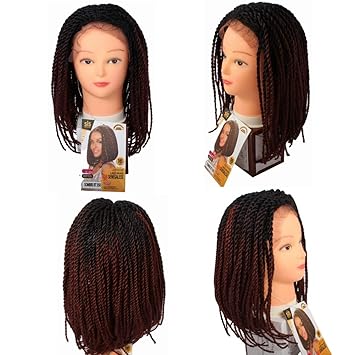 Amazon Com 16 Inch Eunice Lace Front Braided Wigs With Baby Hair