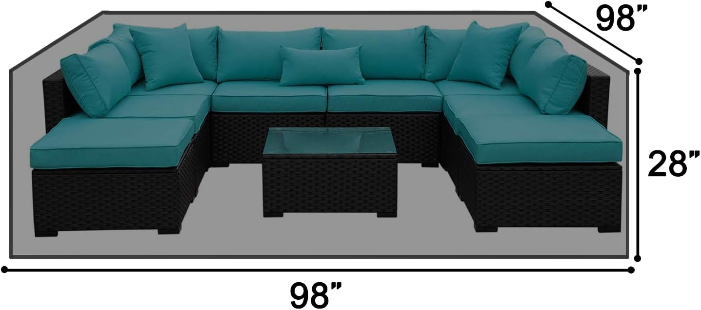 Amazon Com Jcgarden Extra Large Outdoor Furniture Cover Waterproof Dust Proof Durable Patio Sectional Couch Cover Protective Loveseat Cover 98x98x28 Inch Garden Outdoor
