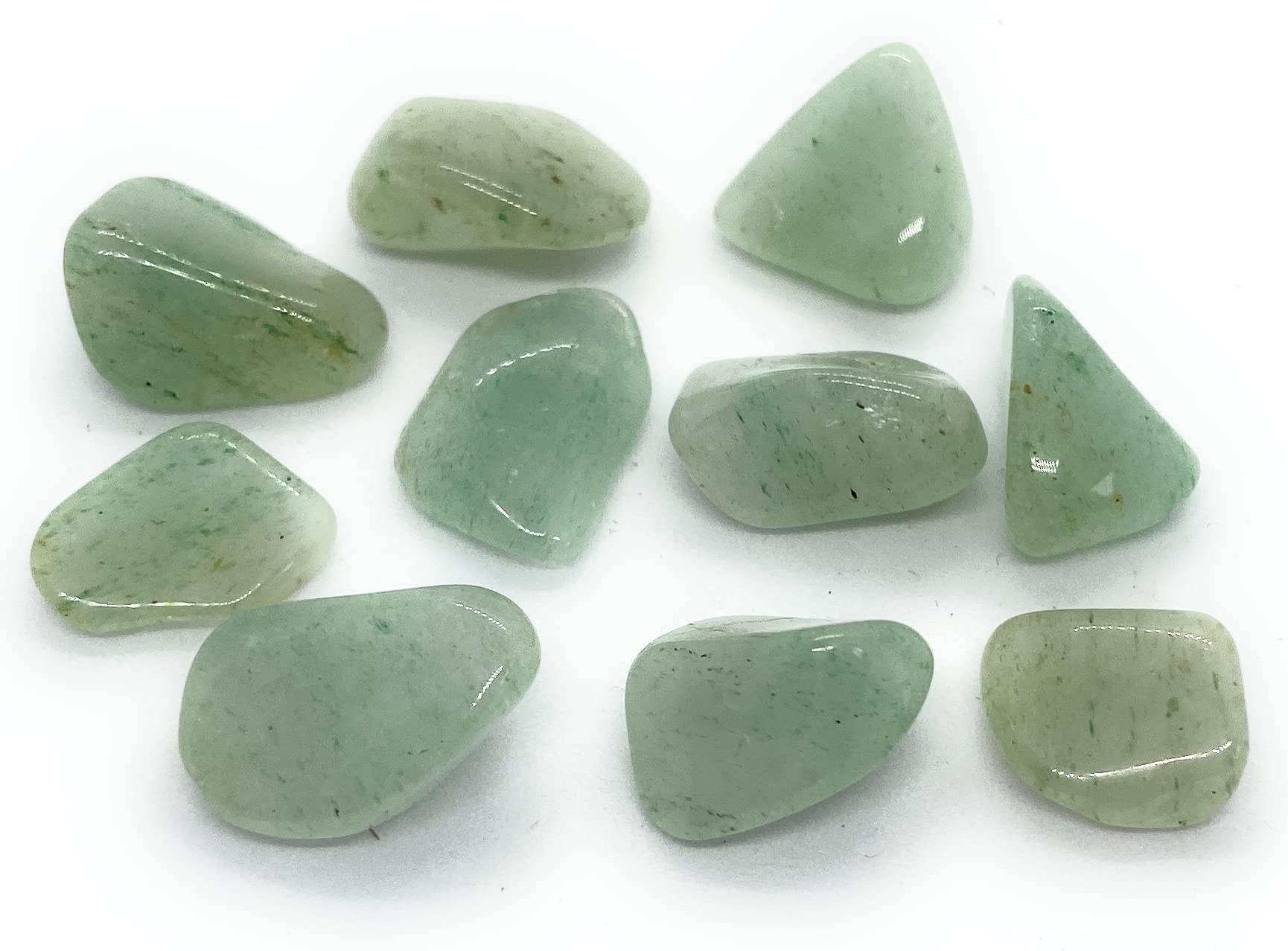 Green Aventurine Mini Crystal Tumbled Stones - 10 Pc