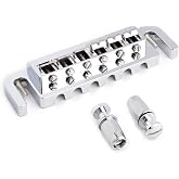 Metallor Tune-O-Matic Wraparound Bridge Stop Tailpiece for LP Style Guitar | Wrap Around Adjustable Combination Saddle Bridge Tailpiece, for 6 String Les Paul LP Style Electric Guitar, Chrome