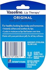 Vaseline Lip Therapy Original Balm Mini 0.25oz Pack of 6 Softens Soothes Repairs view 3