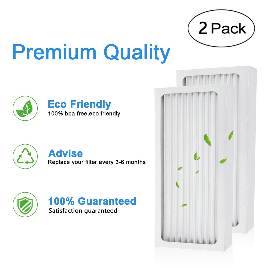 S SMILEFIL Replacement Filter Fit Hamilton Beach True Air 04383 04384 04385 04386 990051000 Air Purifier Filter 2 Packs