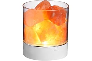 LUCKDANO Himalayan Salt Stone Night Light - 7 Colors LED Rock Crystal Lamp - Portable USB Natural Air Purification Lamp for H