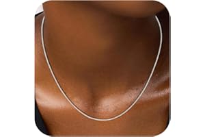 Goldegg 925 Sterling Silver Chain for Women, Diamond Cut 1mm Box Chain Lobster Claw Clasp Silver Jewelry Gifts for Women Mom Girlfriend