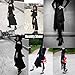 BettiCharm Women's Pure Black Gothic Lolita Band Waist Skirt