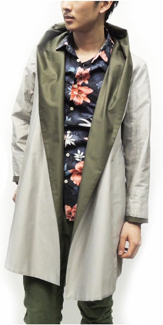 Amazon デローク Deroque コート ローブ ロング丈 メンズ Broaden Ends L Grey Olive コート ジャケット 通販