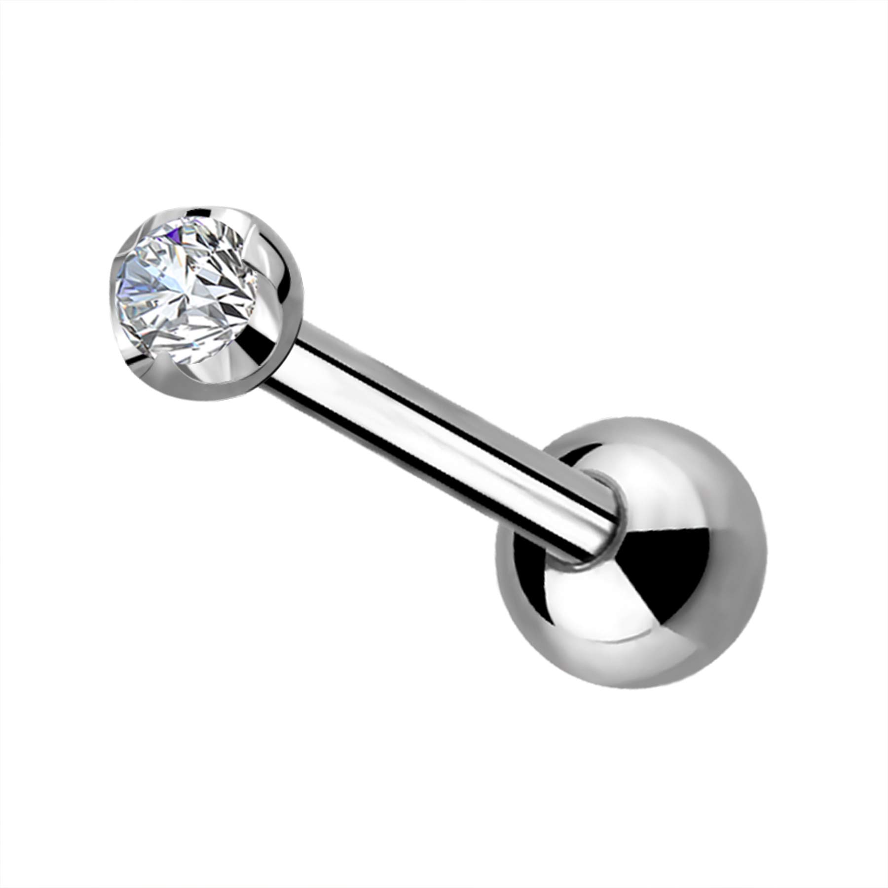 Melighting 16G Titanium Helix Earring Stud Cartilage Earring with Shinny CZ 3mm 4mm 5mm Helix Piercing Jewellery Tragus Earring Conch Piercing Studs Upper Lobe Earring Mens Stud Earring