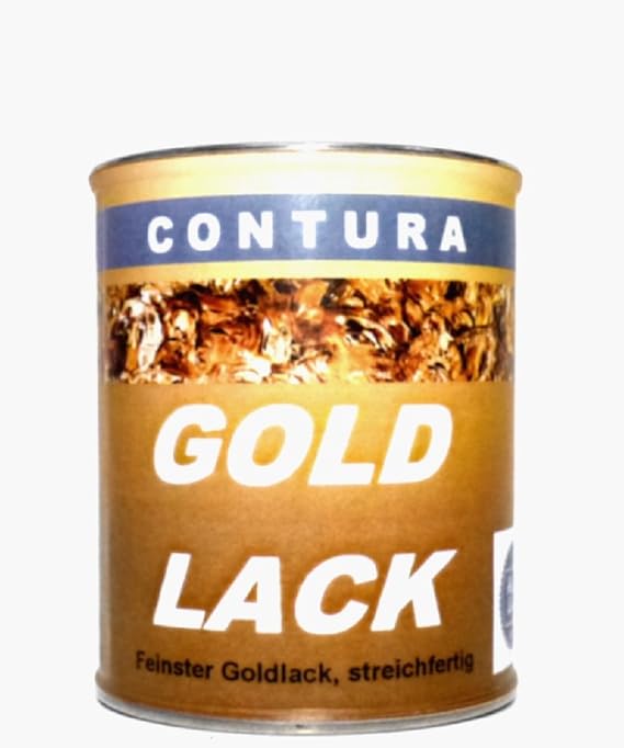 Goldlack Goldfarbe Effektlack Metalleffekt Lack innen & außen für Holz, Metall Bilderrahmen Gold- Effekt wie Blattgold 125ml