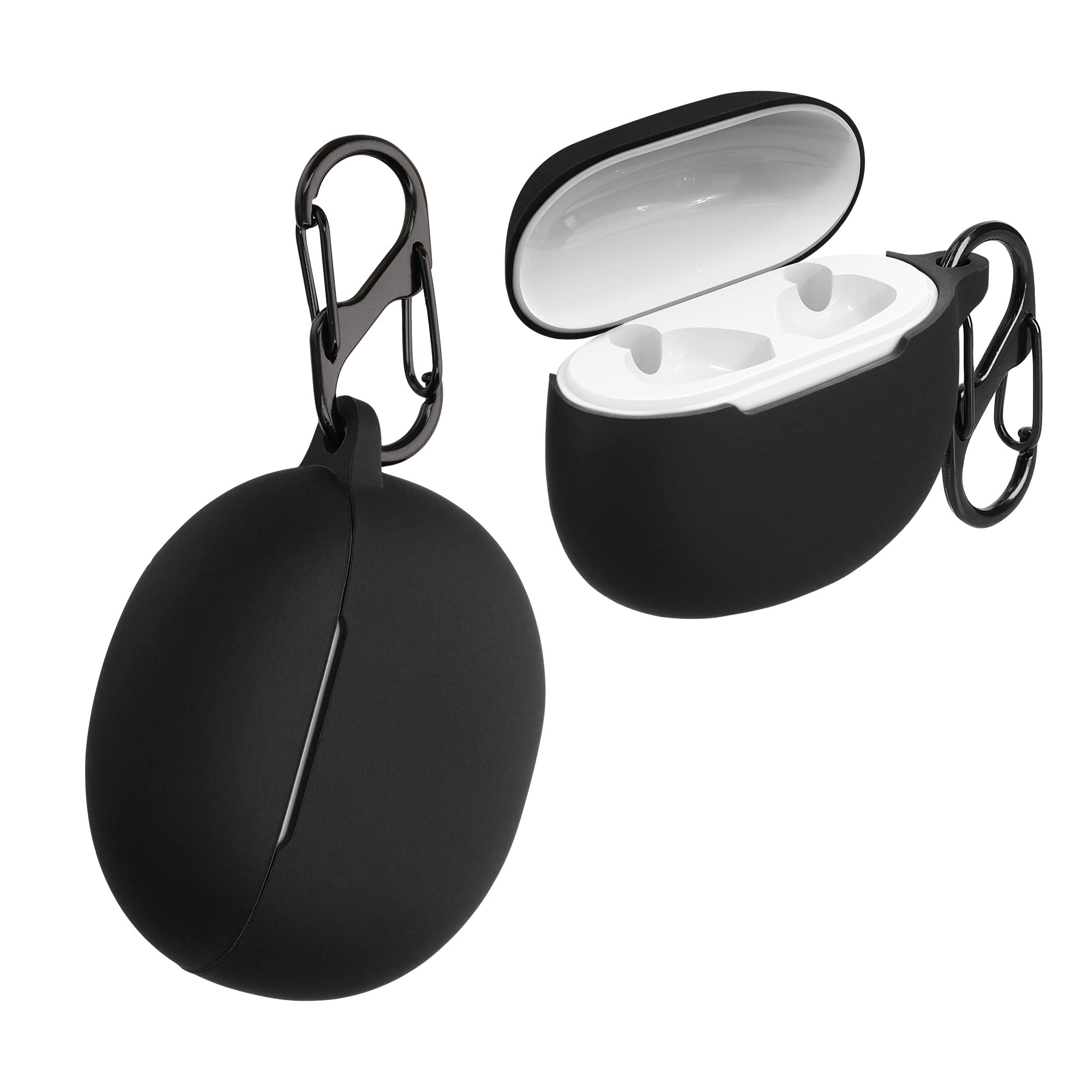 kwmobile Case Compatible with Oppo Enco Air/Enco Air W32 Case - Silicone Cover Holder for Earbuds - Black