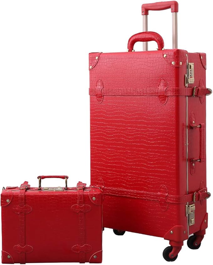 Vintage Luggage Set Carry On Luggage Retro Travel Suitcase