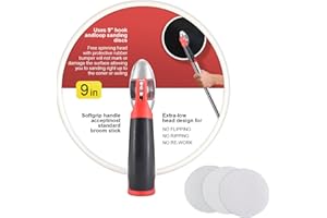 SCOTTCHEN Drywall Sander 9 Inch Radial Round Pole Sander for Dry Wall include 3pcs Sanding Sheets 80，100，150 Grits