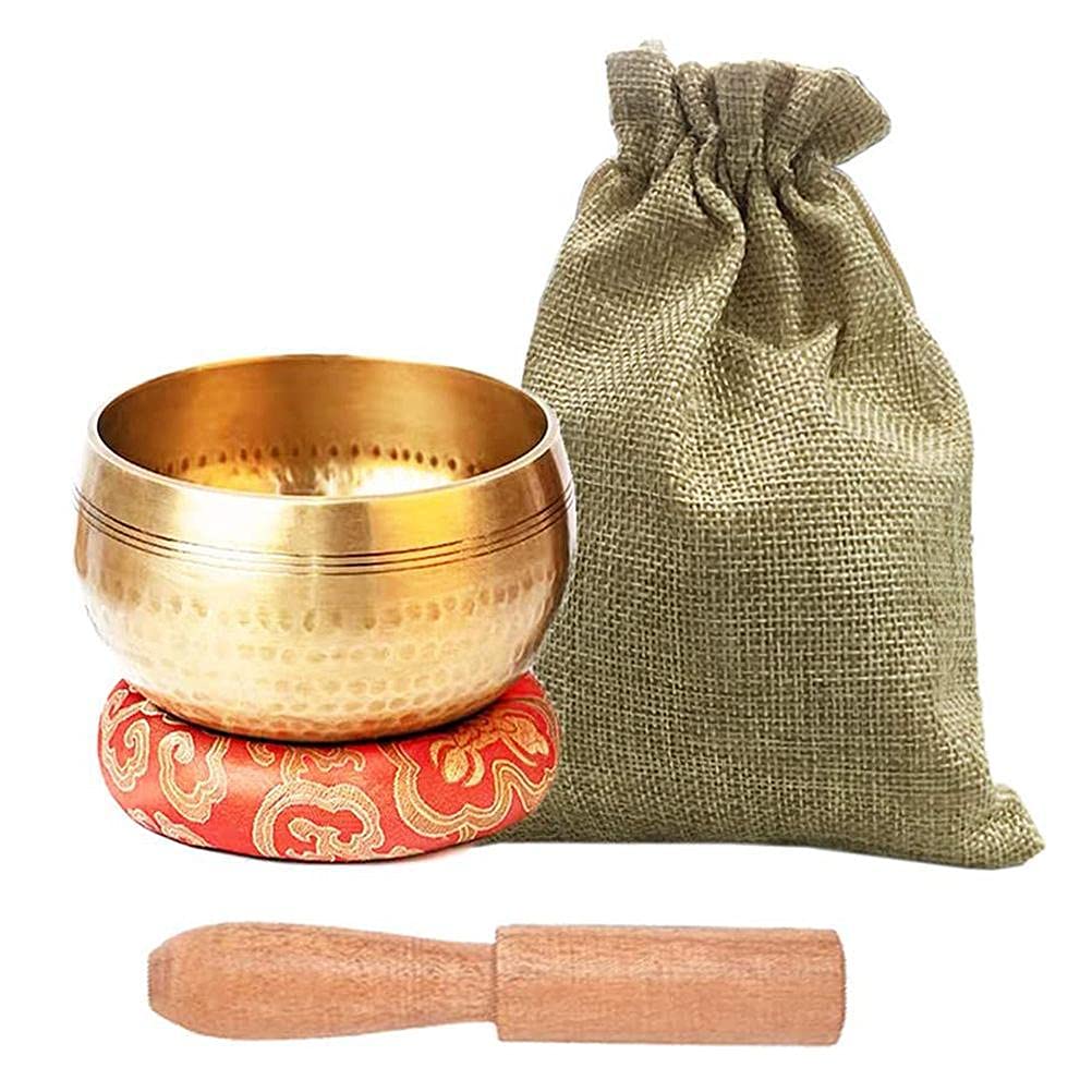 Prevessel Singing Bowls Set, Nepal Tibetan Meditation Bowl with Cushion Mallet and Storage Bag for Holistic Healing and Mindfulness Relaxation