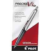 PILOT Precise V5 RT Retractable Rollerball Pens, 0.5mm, Black, 12-Pack | Writing made smooth, retractable ink pens for writin