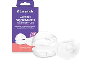 Lansinoh Contact Nipple Shields for Nursing Mothers, Ultra-Thin Soft & Flexible Medical-Grade Silicone Shields for Sensitive 