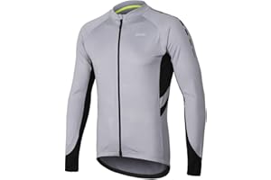ARSUXEO Men's Full Zipper Long Sleeves Cycling Jersey Bicycle BikingBike Shirt 6030