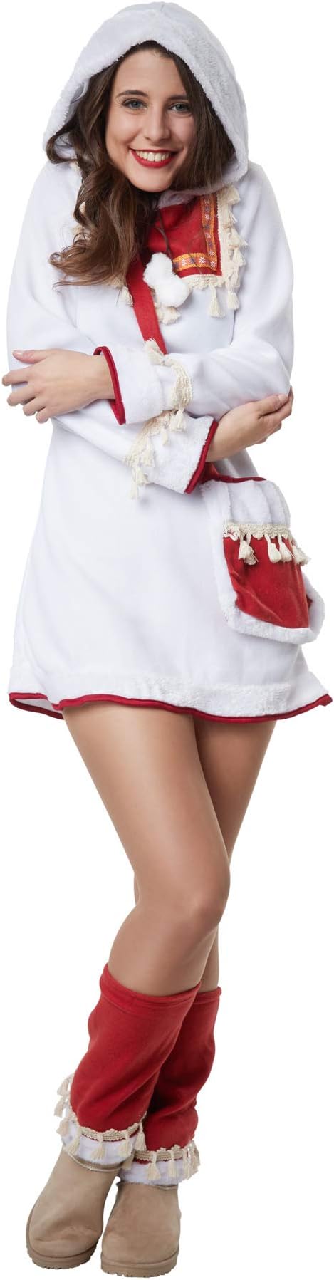 dressforfun 900521 - Women's Costume Charming Eskimo Lady, Traditional Outfit, Plush-trimmed Bag included (S | No. 302603)
