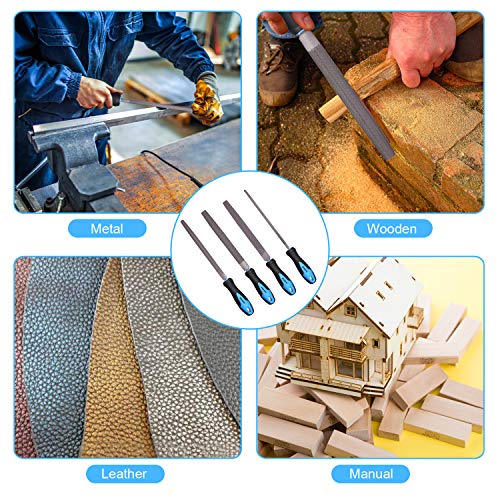 Basecent 20 Pcs Metal & Wood File Rasp Set, T12 High Carbon Steel Hand