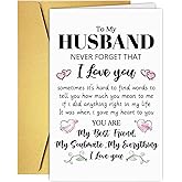 GVMGVM Cute Valentines Day Card Husband, To My Husband Valentine Day Card for Men Him, Anniversary Card&Gift Birthday Cards for him, Love Cards From Wife