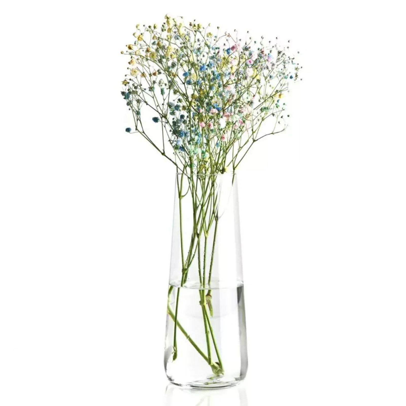 Krosno Tall Glass Modern Flower Vase | Pure Collection | 240 mm High | Glass Vases for Flowers | Perfect for Home, Office and Kitchen Decor | Hand Washing