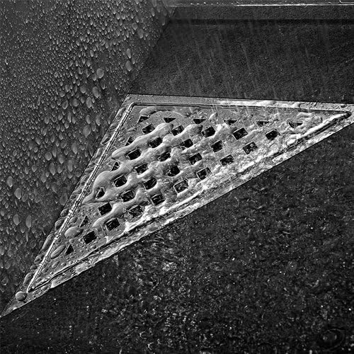 ULING D008-1 165 X 165 MM Anti Odor 304 Stainless Steel Triangle Floor Waste Grates Shower Invisible Shower Floor Drain Strainers